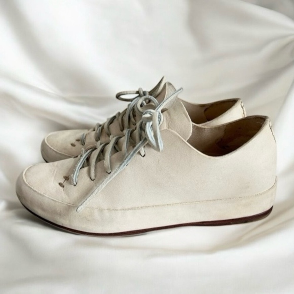 FEIT natural beige classic low top sneakers sewn by hand